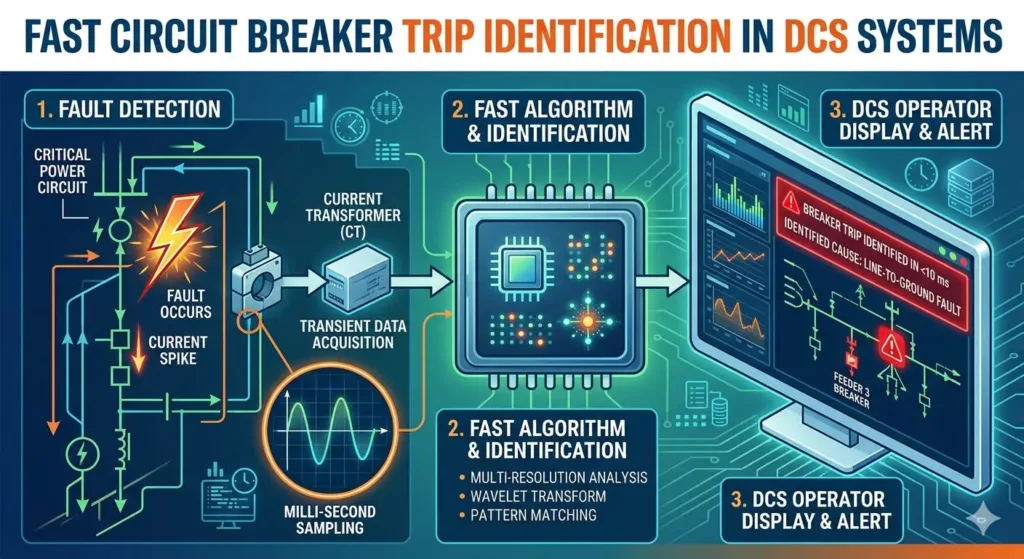 Fast Circuit Breaker Trip Identification in DCS Systems