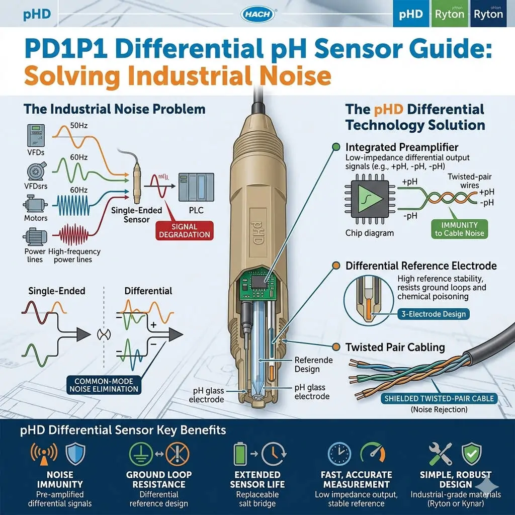 PD1P1 Differential pH Sensor Guide Solving Industrial Noise