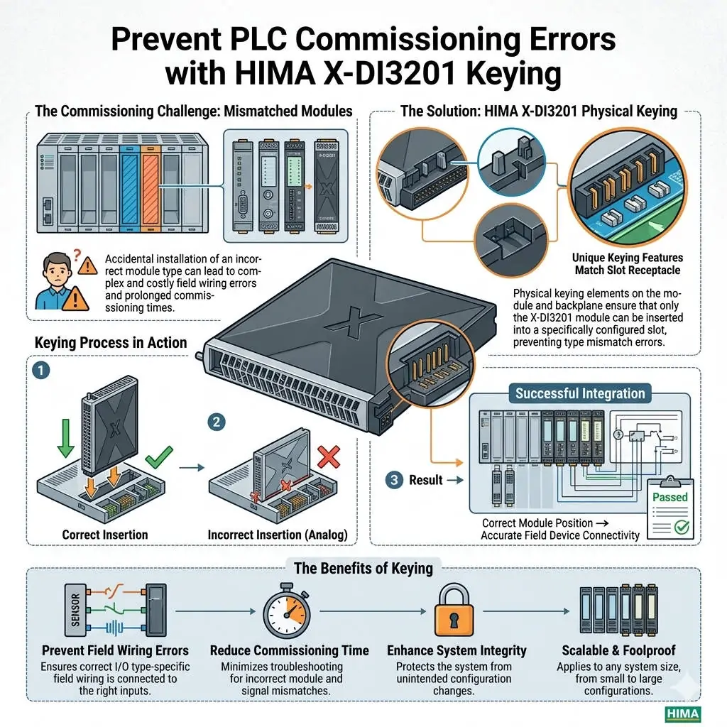 Prevent PLC Commissioning Errors with HIMA X-DI3201 Keying