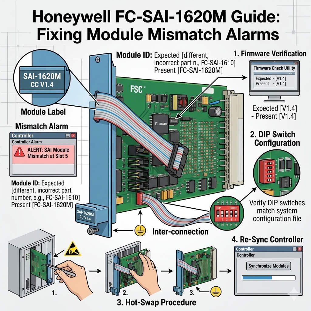 Honeywell FC-SAI-1620M Guide Fixing Module Mismatch Alarms